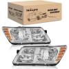 Nilight Headlight Assembly Compatible with 2009 2010 2011 2012 2013 2014 2015 2016 2017 2018 2019 2020 Dodge Journey Black Housing Clear Reflector Headlamp Passenger and Driver Side(Chrome Housing Amber Reflector)