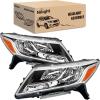 Nilight Headlight Assembly Compatible with 2013 2014 2015 2016 Nissan Pathfinder Halogen Type OE Style Replacement Chrome Housing Amber Reflector Headlamp Passenger and Driver Side