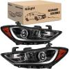 Nilight Headlight Assembly Compatible with 2017 2018 Hyundai Elantra OE Style Projector Replacement Black Housing Amber Reflector Headlamp Passenger and Driver Side