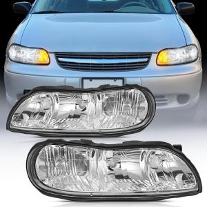 Nilight Headlight Assembly Compatible with 2008 2009 2010 2011 2012 Chevy Malibu 4 Door Halogen Factory Headlamp Chrome Housing Clear Reflector Headlamp Passenger and Driver Side(Chrome)