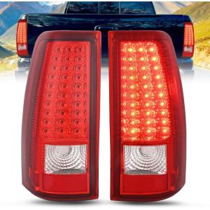 Nilight Headlight and Taillight Assembly Combo Compatible with 2003 2004 2005 2006 Chevy Silverado 1500 1500HD 2500 2500HD 3500 2007 Chevy Silverado 1500 2500 3500 Classic OE Style(LED Red)