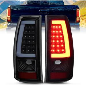 Nilight Headlight and Taillight Assembly Combo Compatible with 2003 2004 2005 2006 Chevy Silverado 1500 1500HD 2500 2500HD 3500 2007 Chevy Silverado 1500 2500 3500 Classic OE Style(LED Smoke-C Shape)
