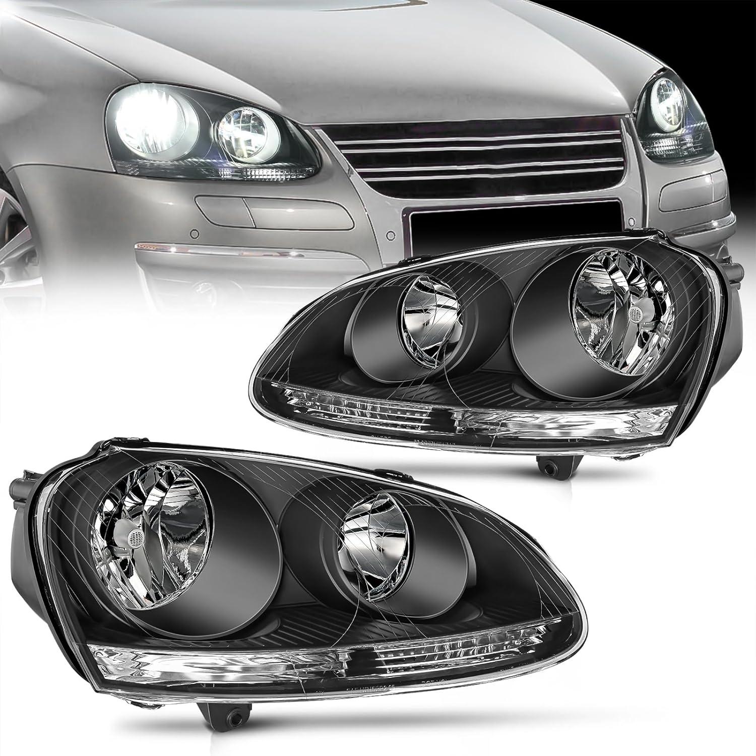 image:imageNilight Headlight Assembly Compatible with 20052010 Volkswagen Jetta 2006 2007 2008 2009 VW Rabbit GTI Headlamp Black Housing Driver and Passenger SideBlack