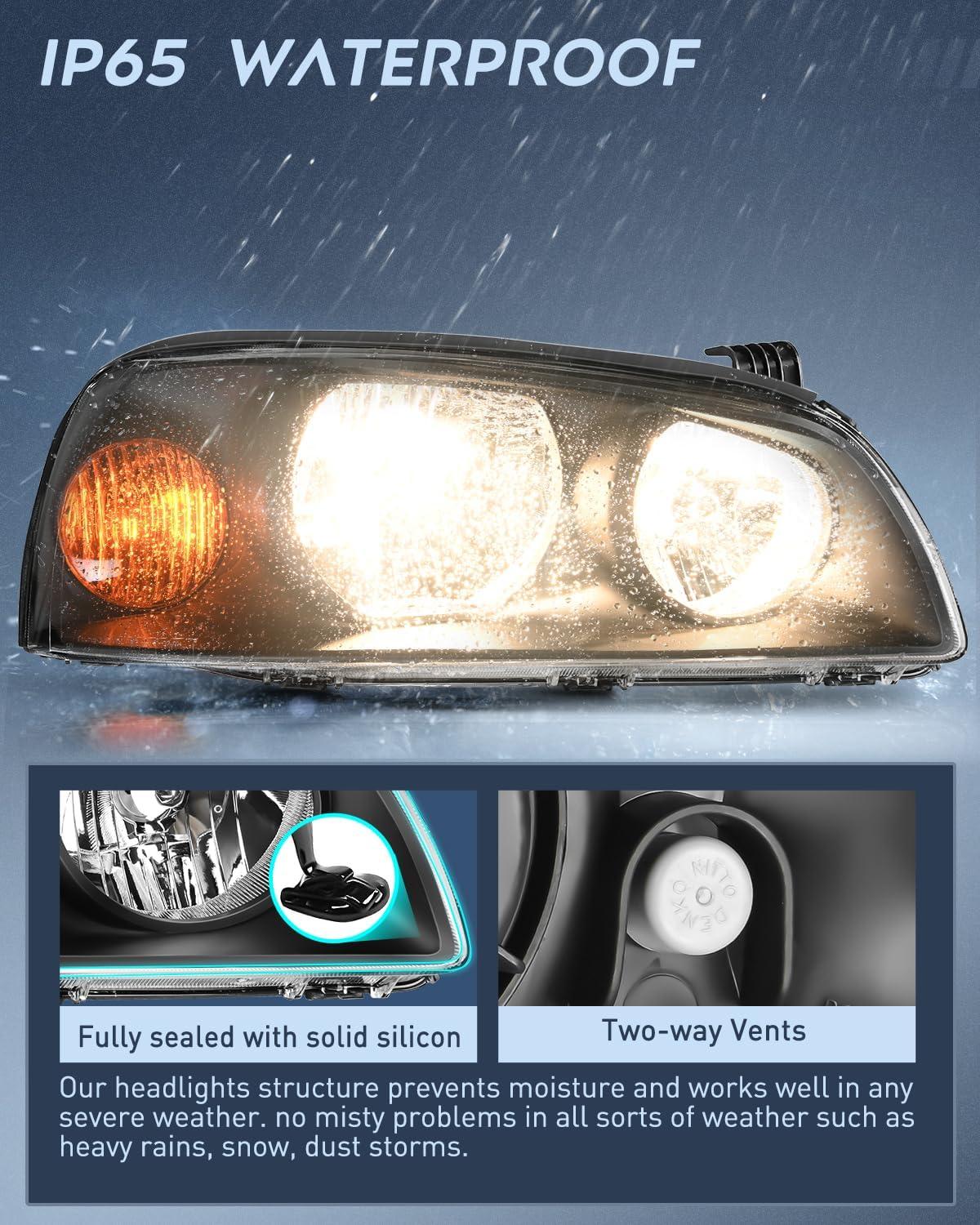 image:imageNilight Headlight Assembly Compatible with 20052010 Volkswagen Jetta 2006 2007 2008 2009 VW Rabbit GTI Headlamp Black Housing Driver and Passenger SideBlack