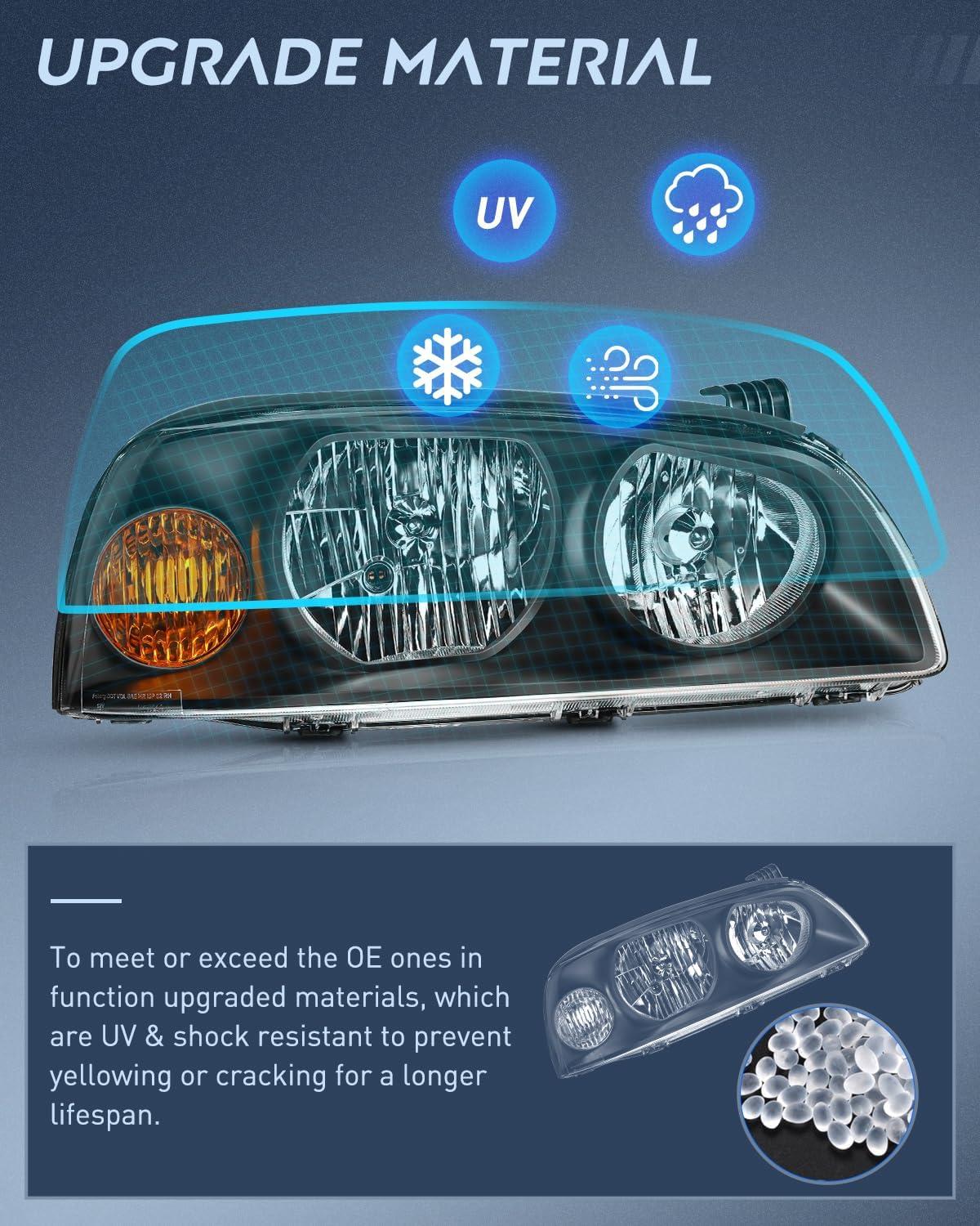 image:imageNilight Headlight Assembly Compatible with 20052010 Volkswagen Jetta 2006 2007 2008 2009 VW Rabbit GTI Headlamp Black Housing Driver and Passenger SideBlack