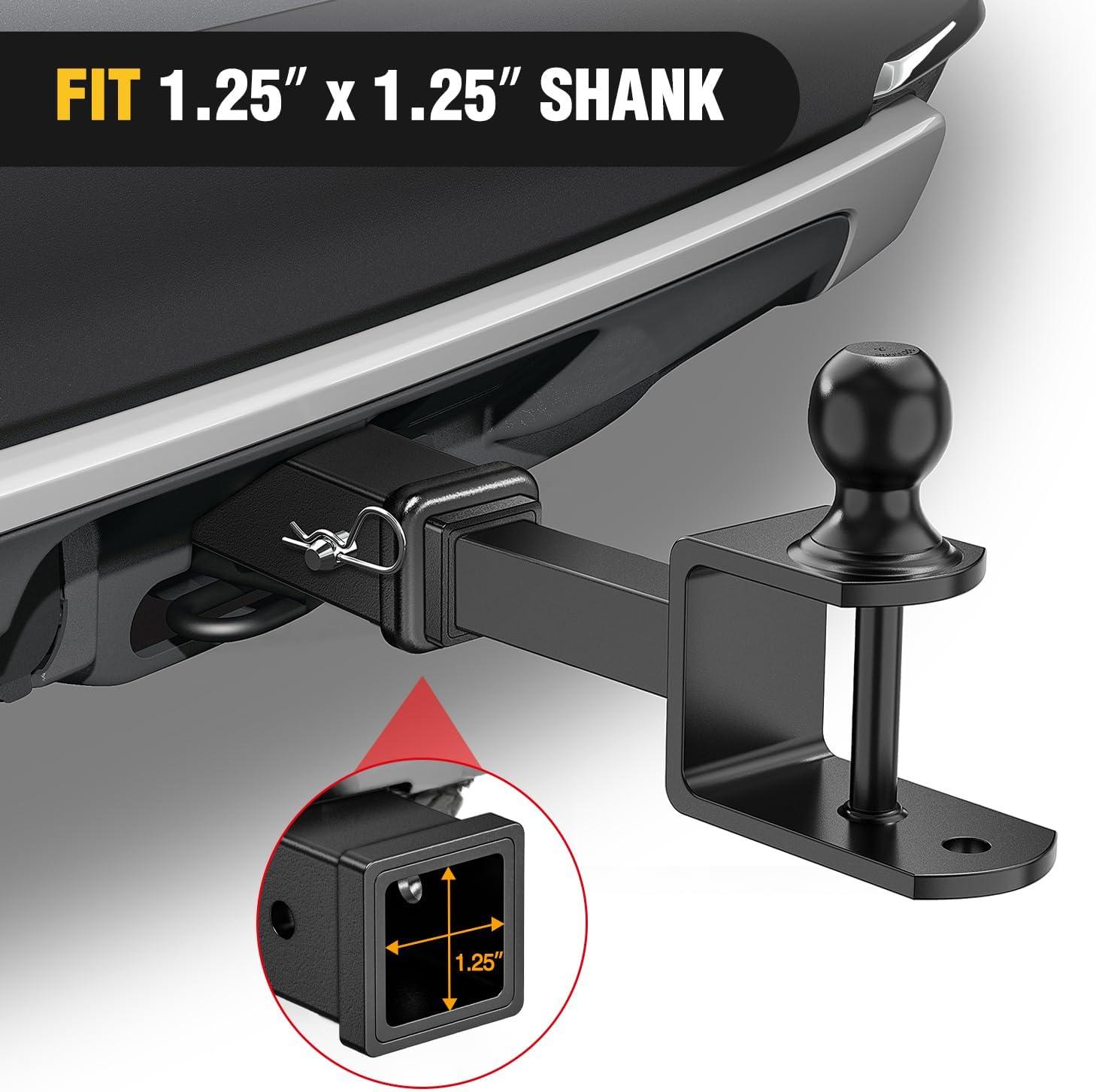image:imageNilight Trailer Hitch Receiver Extender Adapter Reducer 114 to 2Inch Hitch Adapter 612 inch Extension Sleeve Convertor 350Lbs with 12Inch Diameter Pin and Clip with 58Inch Adapter114 x 6 Receiver Steel
