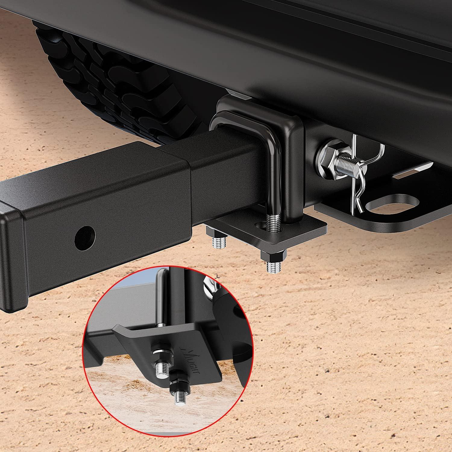 image:imageNilight Trailer Hitch Receiver Extender Adapter Reducer 114 to 2Inch Hitch Adapter 612 inch Extension Sleeve Convertor 350Lbs with 12Inch Diameter Pin and Clip with 58Inch Adapter2 Hitch Extender 7Inch wStabilizer