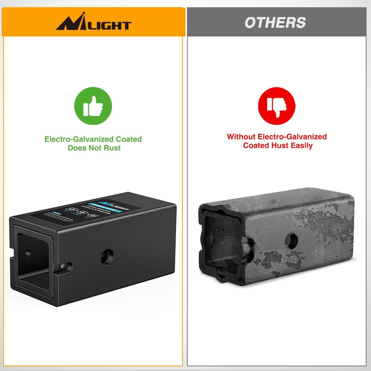 image:imageNilight Trailer Hitch Receiver Extender Adapter Reducer 114 to 2Inch Hitch Adapter 612 inch Extension Sleeve Convertor 350Lbs with 12Inch Diameter Pin and Clip with 58Inch Adapter3 to 212 to 2