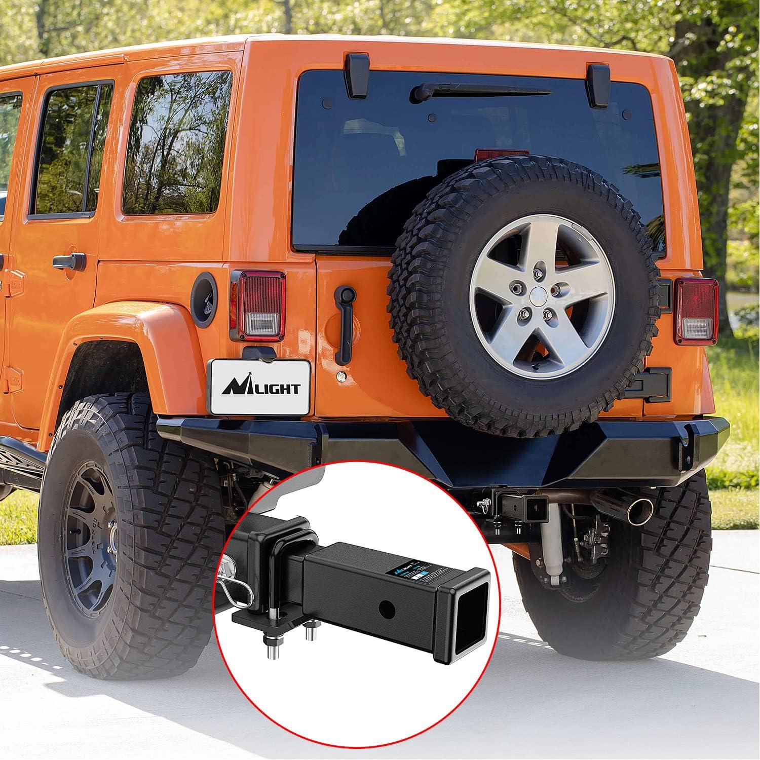 image:imageNilight Trailer Hitch Receiver Extender Adapter Reducer 114 to 2Inch Hitch Adapter 612 inch Extension Sleeve Convertor 350Lbs with 12Inch Diameter Pin and Clip with 58Inch Adapter2 Trailer Hitch Extender 7Inch
