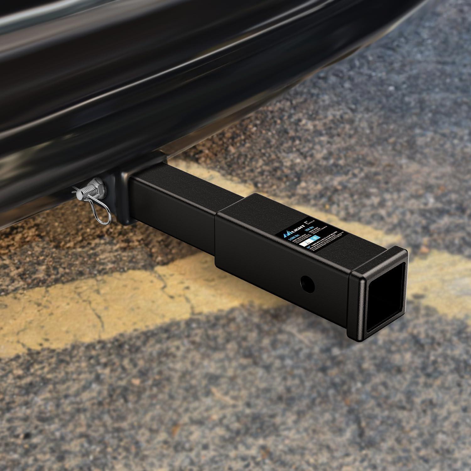 image:imageNilight Trailer Hitch Receiver Extender Adapter Reducer 114 to 2Inch Hitch Adapter 612 inch Extension Sleeve Convertor 350Lbs with 12Inch Diameter Pin and Clip with 58Inch Adapter2 Hitch Extender 12Inch