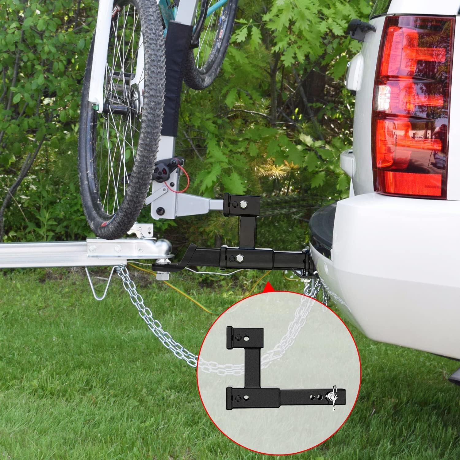 image:imageNilight Trailer Hitch Receiver Extender Adapter Reducer 114 to 2Inch Hitch Adapter 612 inch Extension Sleeve Convertor 350Lbs with 12Inch Diameter Pin and Clip with 58Inch Adapter2 Dual Hitch Extender