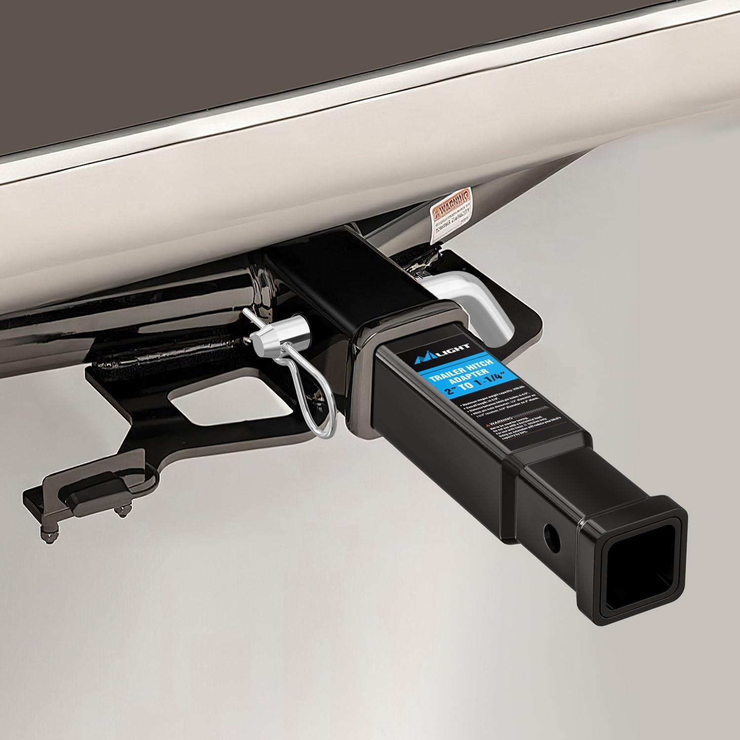 image:imageNilight Trailer Hitch Receiver Extender Adapter Reducer 114 to 2Inch Hitch Adapter 612 inch Extension Sleeve Convertor 350Lbs with 12Inch Diameter Pin and Clip with 58Inch Adapter2 to 114 Hitch Adapter