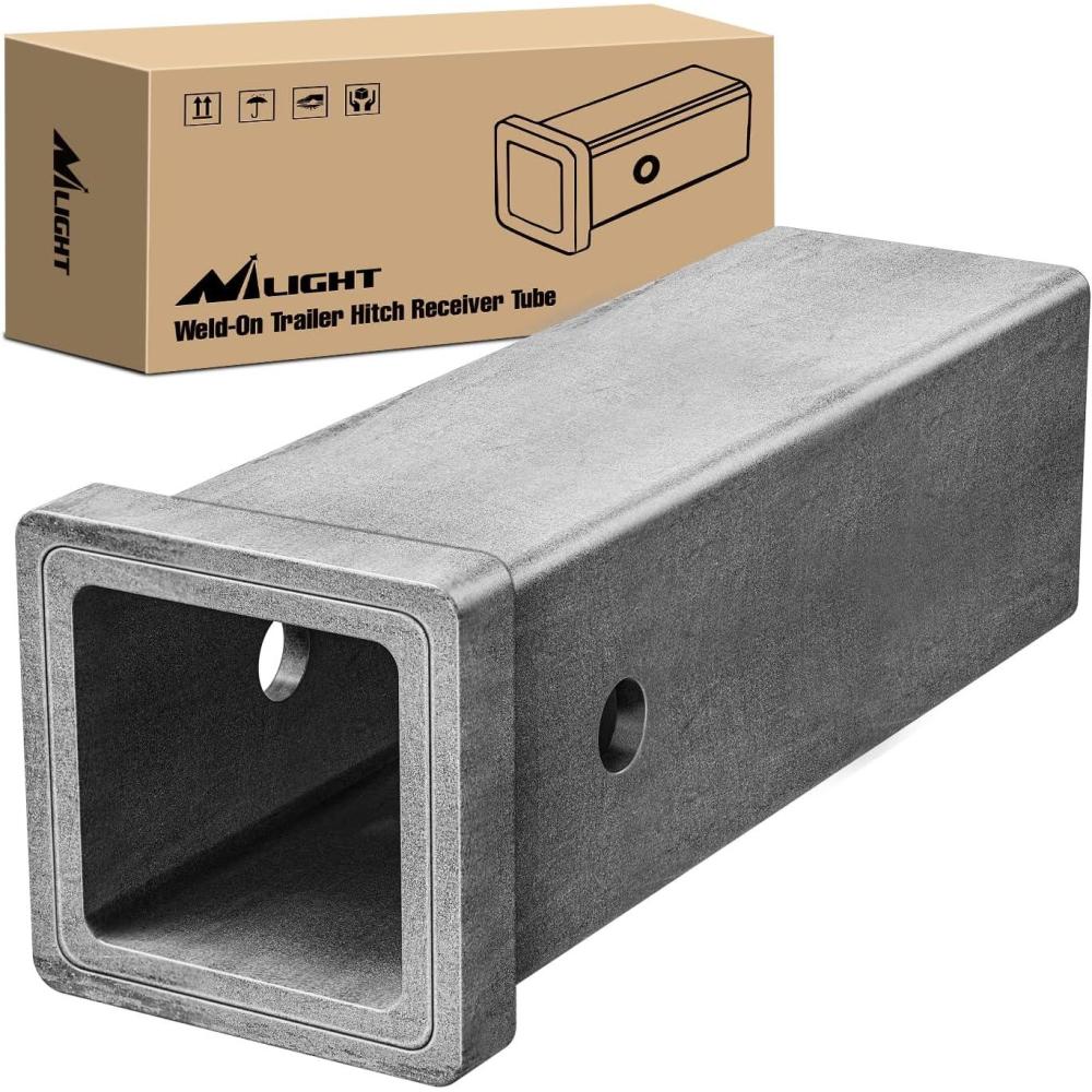 image:imageNilight Trailer Hitch Receiver Extender Adapter Reducer 114 to 2Inch Hitch Adapter 612 inch Extension Sleeve Convertor 350Lbs with 12Inch Diameter Pin and Clip with 58Inch Adapter25 x 10 Receiver Steel
