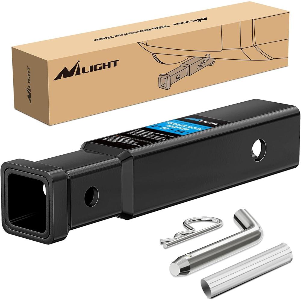 image:imageNilight Trailer Hitch Receiver Extender Adapter Reducer 114 to 2Inch Hitch Adapter 612 inch Extension Sleeve Convertor 350Lbs with 12Inch Diameter Pin and Clip with 58Inch Adapter2 to 114 Hitch Adapter
