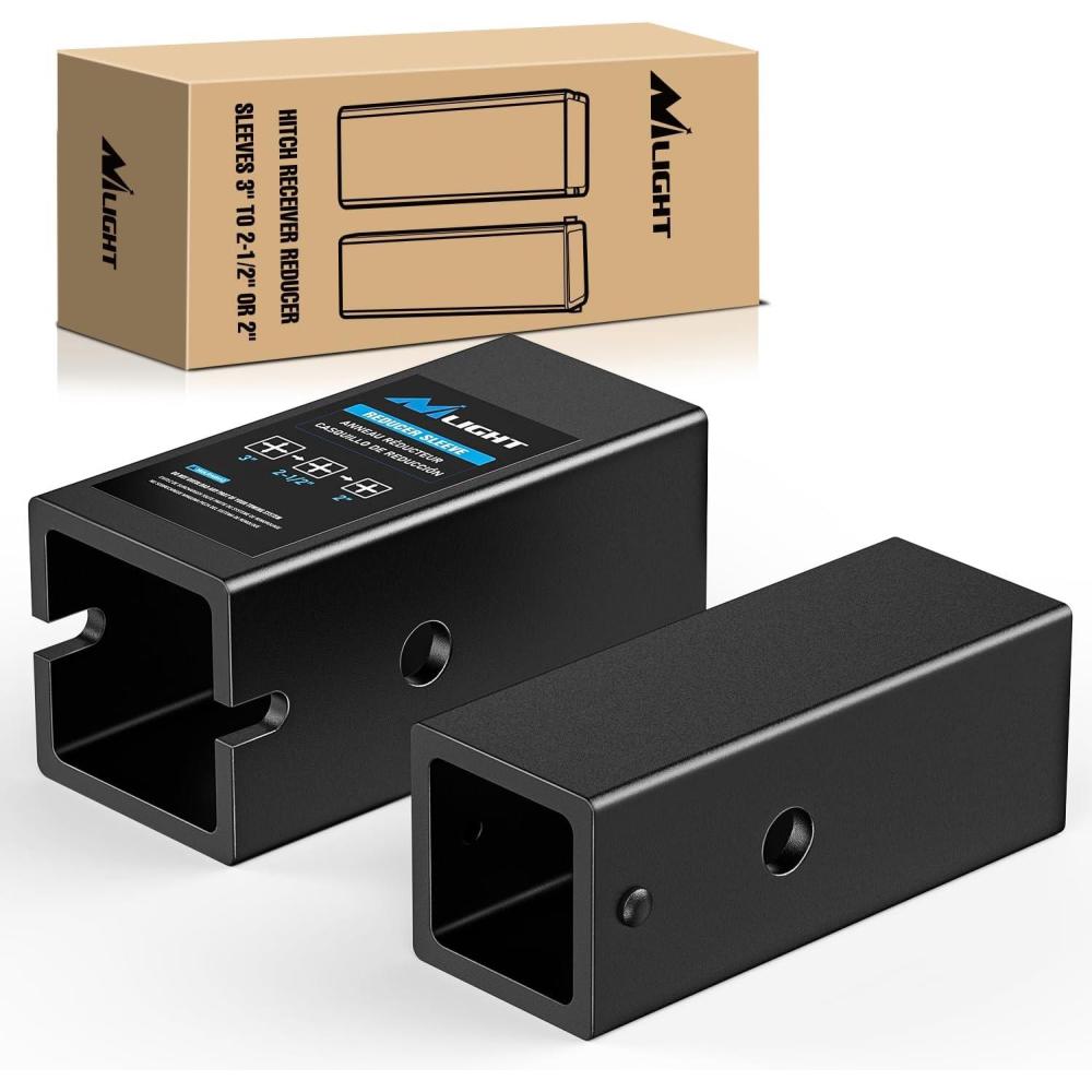image:imageNilight Trailer Hitch Receiver Extender Adapter Reducer 114 to 2Inch Hitch Adapter 612 inch Extension Sleeve Convertor 350Lbs with 12Inch Diameter Pin and Clip with 58Inch Adapter3 to 212 to 2