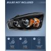Nilight Headlight Assembly Compatible with 2004 2005 2006 2007 Chevrolet Chevy Malibu 2008 Classic OE Headlamp Replacement Black Housing Amber Reflector Passenger and Driver Side