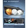 Nilight Headlight Assembly Compatible with 2004 2005 2006 2007 Chevrolet Chevy Malibu 2008 Classic OE Headlamp Replacement Black Housing Amber Reflector Passenger and Driver Side