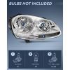 Nilight Headlight Assembly Compatible with 2005-2010 Volkswagen Jetta 2006 2007 2008 2009 VW Rabbit GTI Headlamp Black Housing Driver and Passenger Side(Chrome)