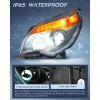 Nilight Headlight Assembly Compatible with 2010 2011 2012 2013 2014 2015 Chevy Chevrolet Equinox OE Style Projector Replacement Halogen Headlights Black Housing Amber Reflector Headlamp a pair