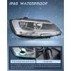 Nilight Headlight Assembly Compatible with 2011 2012 2013 2014 2015 2016 2017 2018 Volkswagen Jetta MK6 OE Style Replacement Chrome Housing Clear Reflector Halogen Headlamps Driver and Passenger Side
