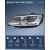 Nilight Headlight Assembly Compatible with 2011 2012 2013 2014 2015 2016 2017 2018 Volkswagen Jetta MK6 OE Style Replacement Chrome Housing Clear Reflector Halogen Headlamps Driver and Passenger Side