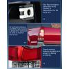 Nilight Taillight Assembly Compatible with Toyota Tacoma 2005 2006 2007 2008 2009 2010 2011 2012 2013 2014 2015 Rear Tail Light Lamp Replacement Black Housing LED Lens Driver Side(Red-Pair)