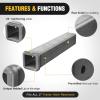 Nilight Trailer Hitch Receiver Extender Adapter Reducer 1-1/4 to 2Inch Hitch Adapter 6-1/2 inch Extension Sleeve Convertor 350Lbs with 1/2-Inch Diameter Pin and Clip with 5/8-Inch Adapter(2″ x 12″ Receiver Steel)