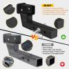 Nilight Trailer Hitch Receiver Extender Adapter Reducer 1-1/4 to 2Inch Hitch Adapter 6-1/2 inch Extension Sleeve Convertor 350Lbs with 1/2-Inch Diameter Pin and Clip with 5/8-Inch Adapter(2″ Hitch w/4″ Rise/Drop)
