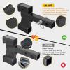 Nilight Trailer Hitch Receiver Extender Adapter Reducer 1-1/4 to 2Inch Hitch Adapter 6-1/2 inch Extension Sleeve Convertor 350Lbs with 1/2-Inch Diameter Pin and Clip with 5/8-Inch Adapter(2″ Dual Hitch w/2″ 6″ Rise/Drop)