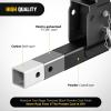Nilight Trailer Hitch Receiver Extender Adapter Reducer 1-1/4 to 2Inch Hitch Adapter 6-1/2 inch Extension Sleeve Convertor 350Lbs with 1/2-Inch Diameter Pin and Clip with 5/8-Inch Adapter(2″ Trailer Hitch Folding Extender)