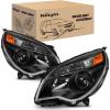 Nilight Headlight Assembly Compatible with 2010 2011 2012 2013 2014 2015 Chevy Chevrolet Equinox OE Style Projector Replacement Halogen Headlights Black Housing Amber Reflector Headlamp a pair