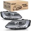 Nilight Headlight Assembly Compatible with 2011 2012 2013 2014 2015 2016 2017 2018 Volkswagen Jetta MK6 OE Style Replacement Chrome Housing Clear Reflector Halogen Headlamps Driver and Passenger Side