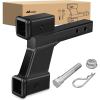 Nilight Trailer Hitch Receiver Extender Adapter Reducer 1-1/4 to 2Inch Hitch Adapter 6-1/2 inch Extension Sleeve Convertor 350Lbs with 1/2-Inch Diameter Pin and Clip with 5/8-Inch Adapter(2″ Dual Hitch w/2″ 6″ Rise/Drop)