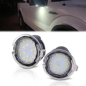 Nilight 2PCS LED Side Mirror Puddle Lights Compatible with 2007-2020 Toyota Tundra 2008-2020 Toyota Sequoia, 6000K White(White-Ford Edge/Expedition/Explorer)