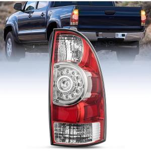 Nilight Taillight Assembly Compatible with Toyota Tacoma 2005 2006 2007 2008 2009 2010 2011 2012 2013 2014 2015 Rear Tail Light Lamp Replacement Black Housing LED Lens Driver Side(Red-Passenger Side)