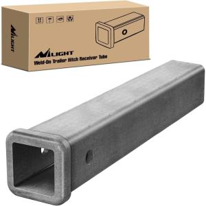 Nilight Trailer Hitch Receiver Extender Adapter Reducer 1-1/4 to 2Inch Hitch Adapter 6-1/2 inch Extension Sleeve Convertor 350Lbs with 1/2-Inch Diameter Pin and Clip with 5/8-Inch Adapter(2″ x 12″ Receiver Steel)