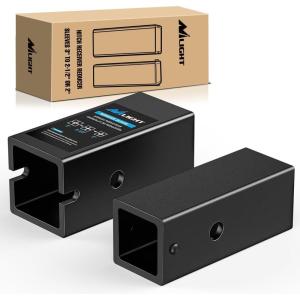Nilight Trailer Hitch Receiver Extender Adapter Reducer 1-1/4 to 2Inch Hitch Adapter 6-1/2 inch Extension Sleeve Convertor 350Lbs with 1/2-Inch Diameter Pin and Clip with 5/8-Inch Adapter(3″ to 2-1/2″ to 2″)