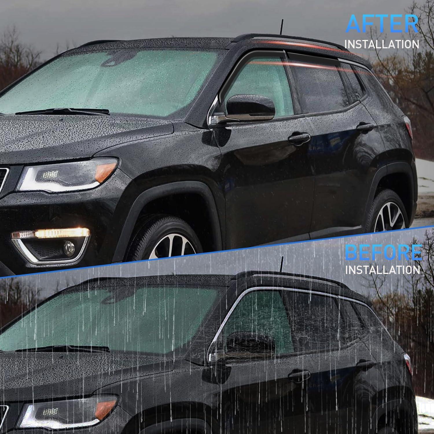 image:imageNilight Window Rain Guards for Toyota Corolla 2014 2015 2016 2017 2018 2019 OutChannel Window Visors Vent Wind Deflectors4PCSJeep Compass 20172024