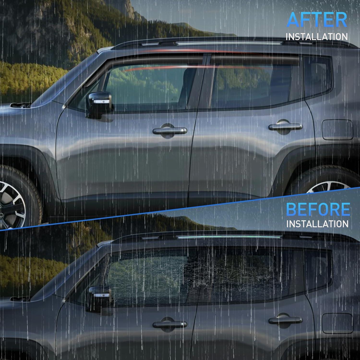 image:imageNilight Window Rain Guards for Toyota Corolla 2014 2015 2016 2017 2018 2019 OutChannel Window Visors Vent Wind Deflectors4PCSJeep Renegade 20152024