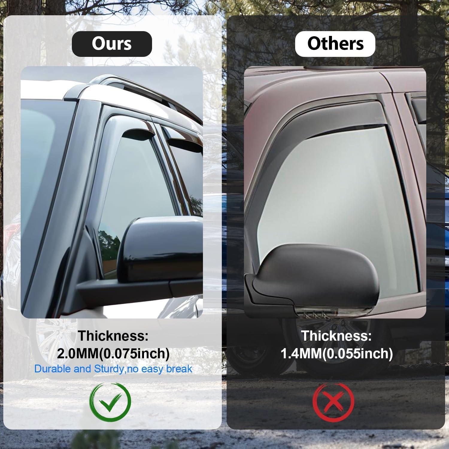 image:imageNilight in Channel Rain Guards Smoke Tint Reduce Wind NoiseGMC Acadia 20172023