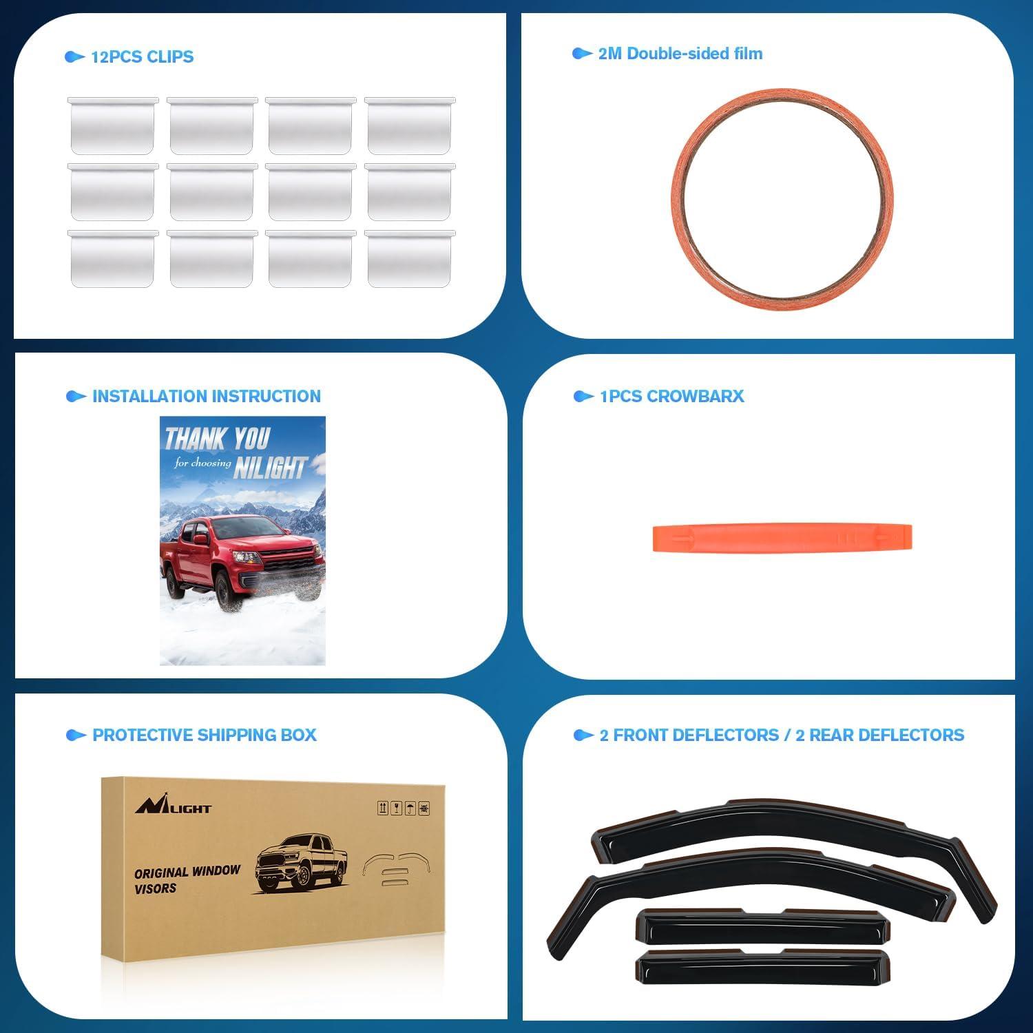 image:imageNilight in Channel Rain Guards Smoke Tint Reduce Wind NoiseGMC Yukon 20212024