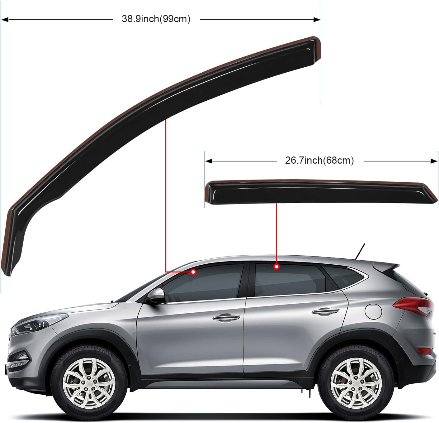 image:imageNilight in Channel Rain Guards Smoke Tint Reduce Wind NoiseHyundai Tucson 20162020