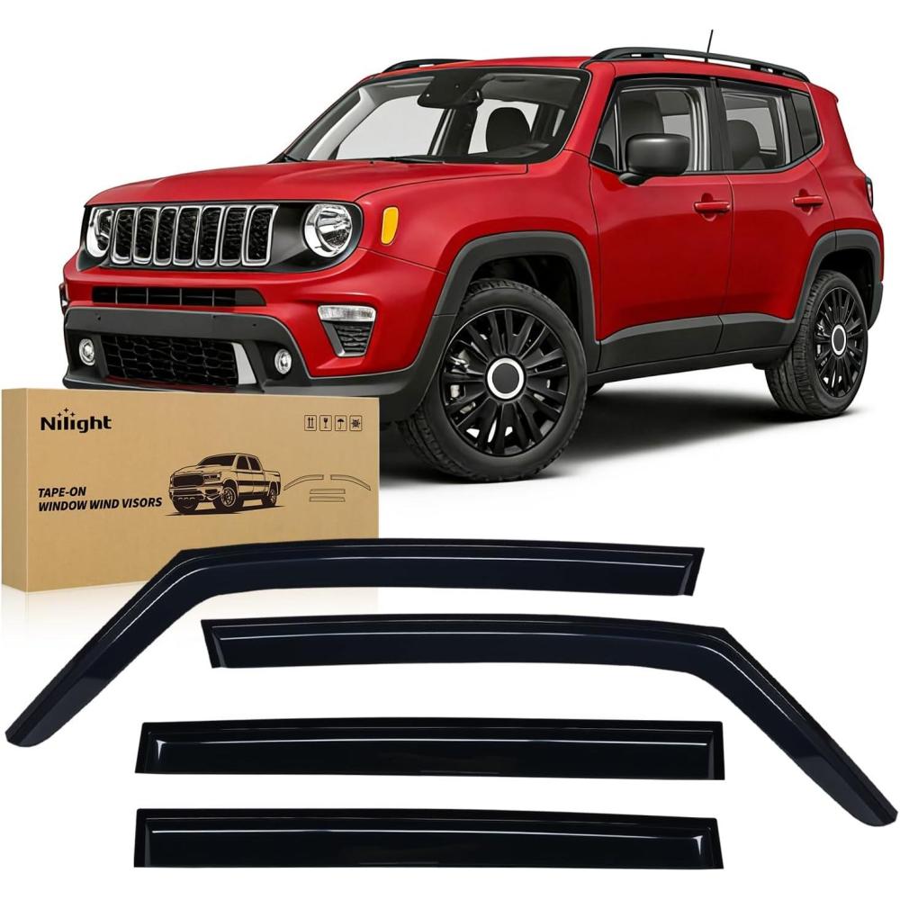 image:imageNilight Window Rain Guards for Toyota Corolla 2014 2015 2016 2017 2018 2019 OutChannel Window Visors Vent Wind Deflectors4PCSJeep Renegade 20152024