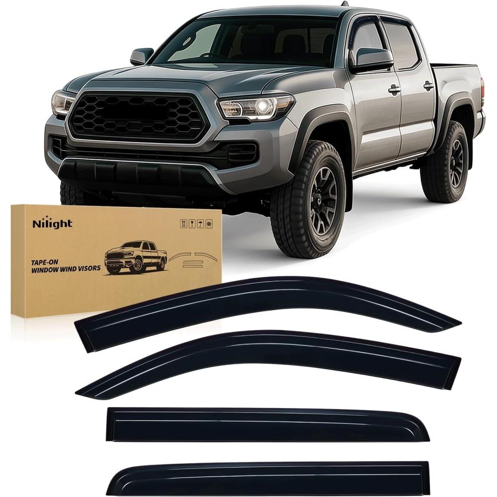 image:imageNilight Window Rain Guards for Toyota Corolla 2014 2015 2016 2017 2018 2019 OutChannel Window Visors Vent Wind Deflectors4PCSToyota Tacoma Double 20162023