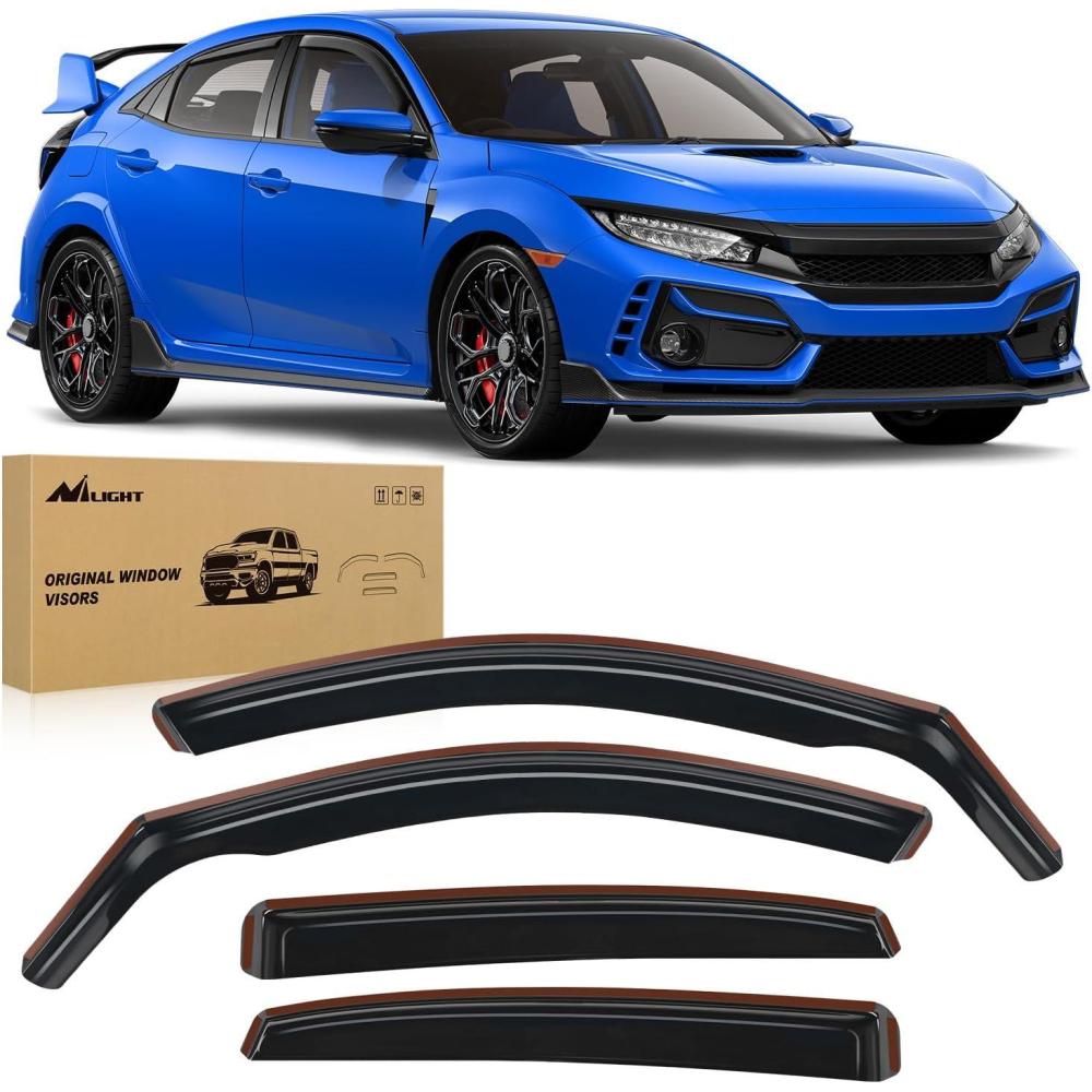 image:imageNilight in Channel Rain Guards Smoke Tint Reduce Wind NoiseCivic Hatchback 20162021