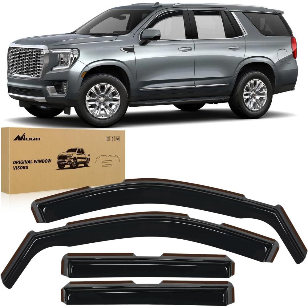 image:imageNilight in Channel Rain Guards Smoke Tint Reduce Wind NoiseGMC Yukon 20212024