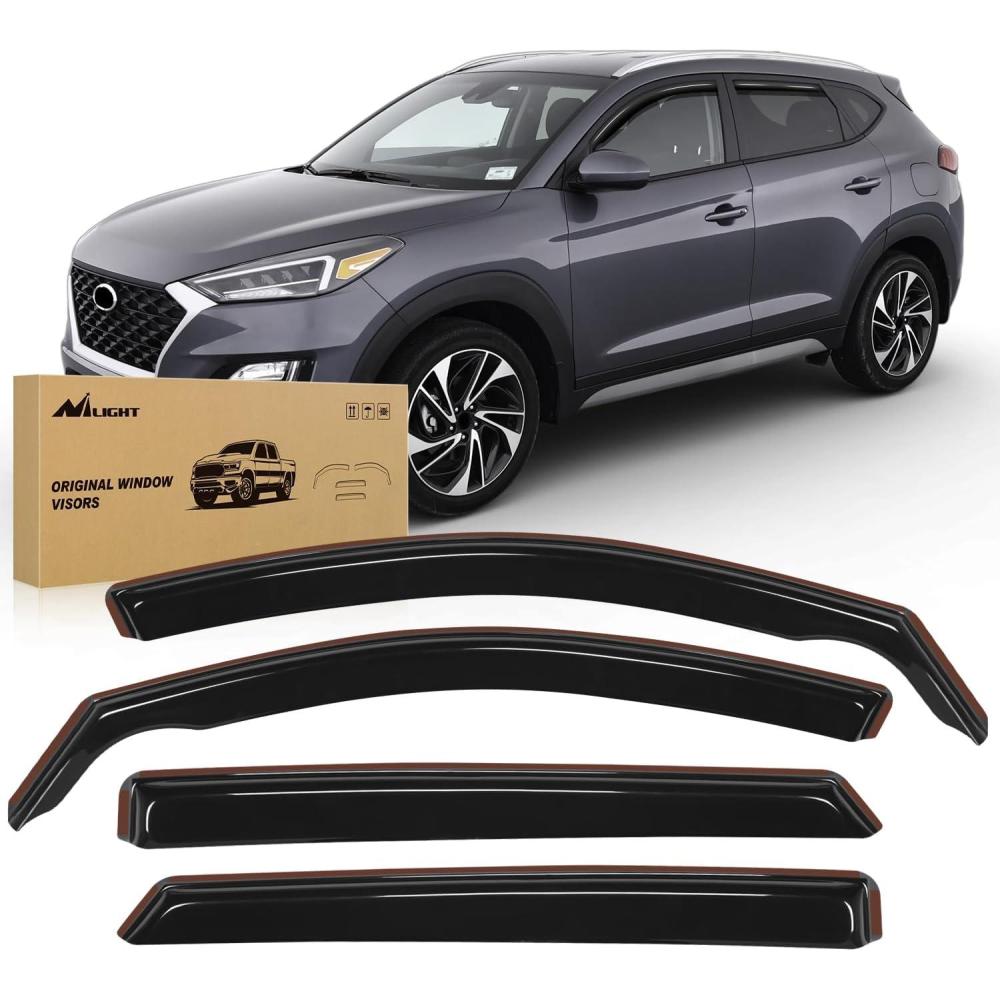 image:imageNilight in Channel Rain Guards Smoke Tint Reduce Wind NoiseHyundai Tucson 20162020