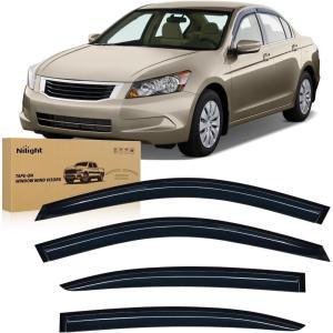 Nilight Window Rain Guards for Toyota Corolla 2014 2015 2016 2017 2018 2019, Out-Channel Window Visors Vent Wind Deflectors-4PCS(Honda Accord 2008-2017)