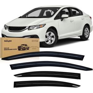 Nilight Window Rain Guards for Toyota Corolla 2014 2015 2016 2017 2018 2019, Out-Channel Window Visors Vent Wind Deflectors-4PCS(Honda Civic 2012-2015)