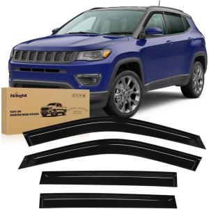 Nilight Window Rain Guards for Toyota Corolla 2014 2015 2016 2017 2018 2019, Out-Channel Window Visors Vent Wind Deflectors-4PCS(Jeep Compass 2017-2024)
